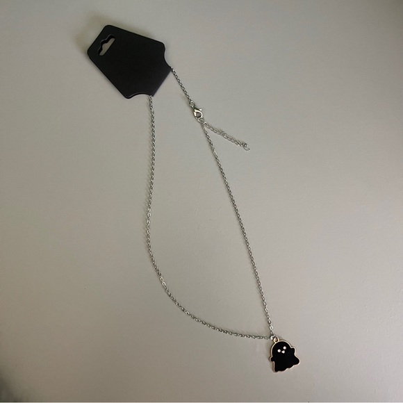 NEW Black Ghost Charm Necklace Halloween - Picture 4 of 5